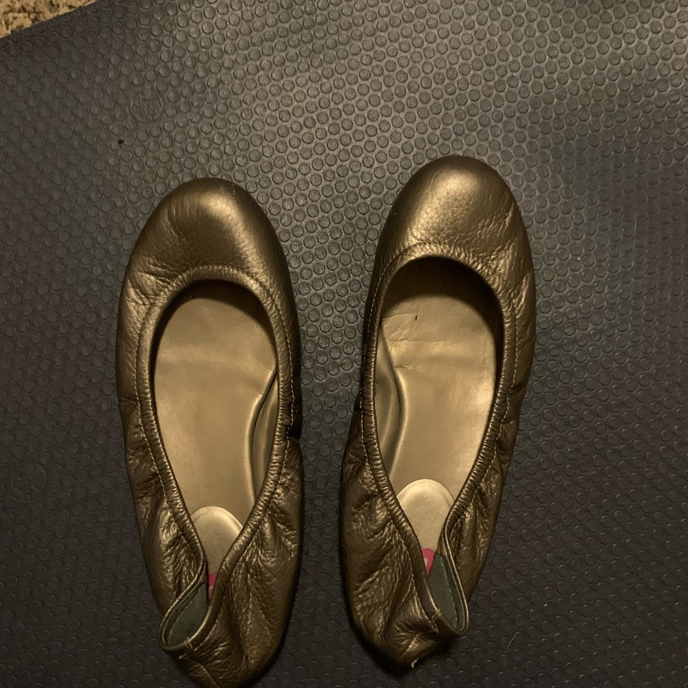 Silver ballet flats, like new. Size 6.5, hardly worn